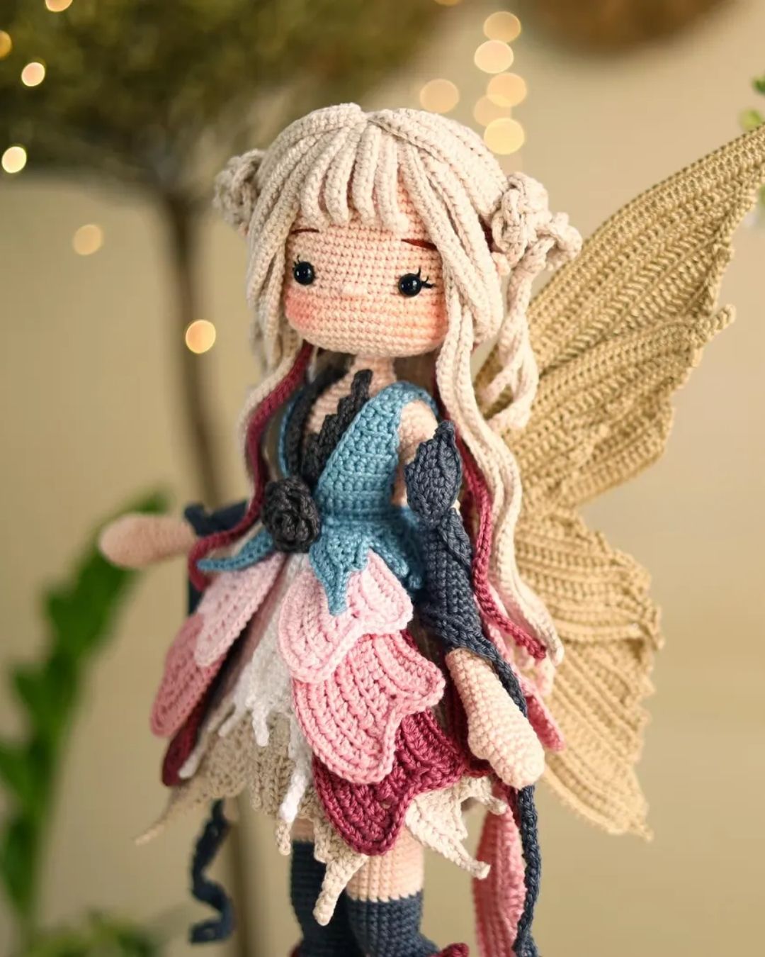 Flower Fairy Crochet Doll Pattern | 5 Languages (en, fr, de, es, pt)