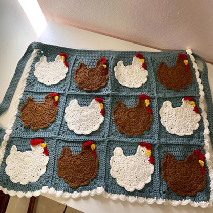 Crochet Nesting Hens Egg Gathering Apron Pattern (2 Sizes)