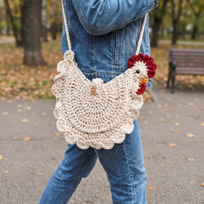 Crochet Chicken Bag Pattern (Crossbody Purse)