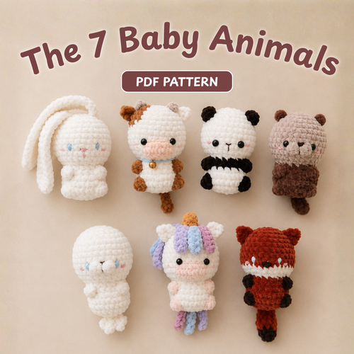 Crochet Baby Animals Pattern Bundle (7 Designs, No Sew)