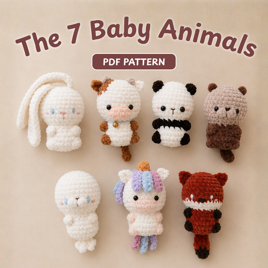 Crochet Baby Animals Pattern Bundle (7 Designs, No Sew)