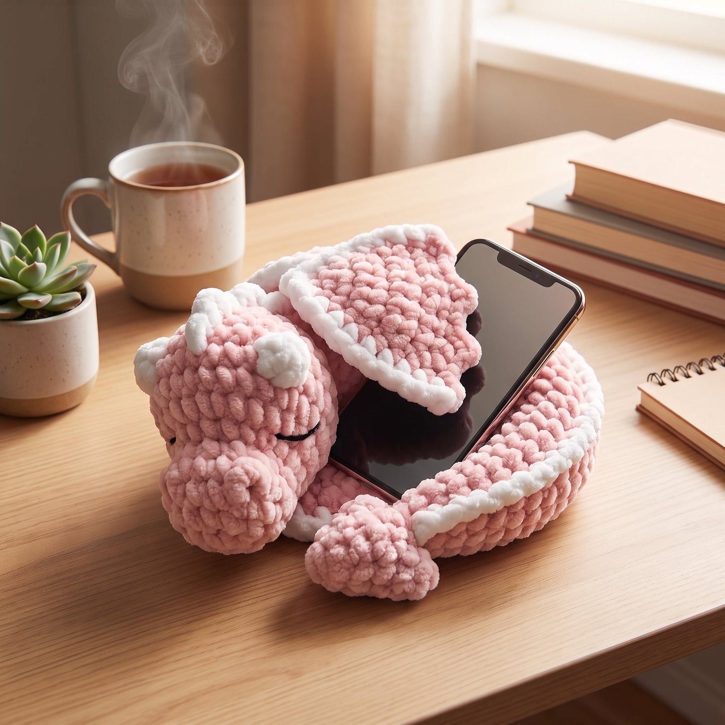 Crochet Sleeping Dragon Desk Phone Holder Pattern