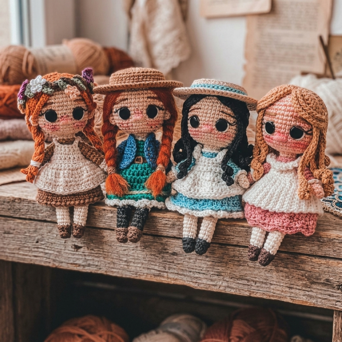 Crochet Anne, Diana and Ruby Doll Pattern