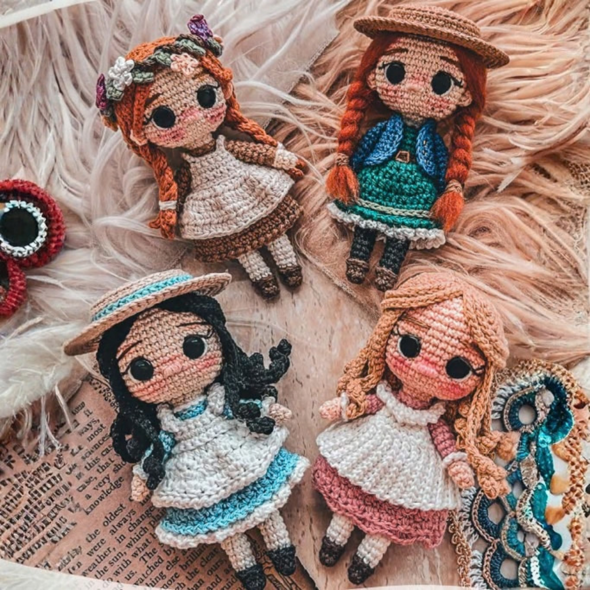 Crochet Anne, Diana and Ruby Doll Pattern