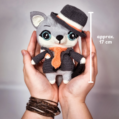 Crochet Ash the Wolf Amigurumi Pattern