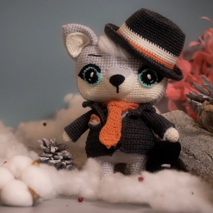Crochet Ash the Wolf Amigurumi Pattern