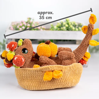 Crochet Autumn Dragon in a Basket Pattern