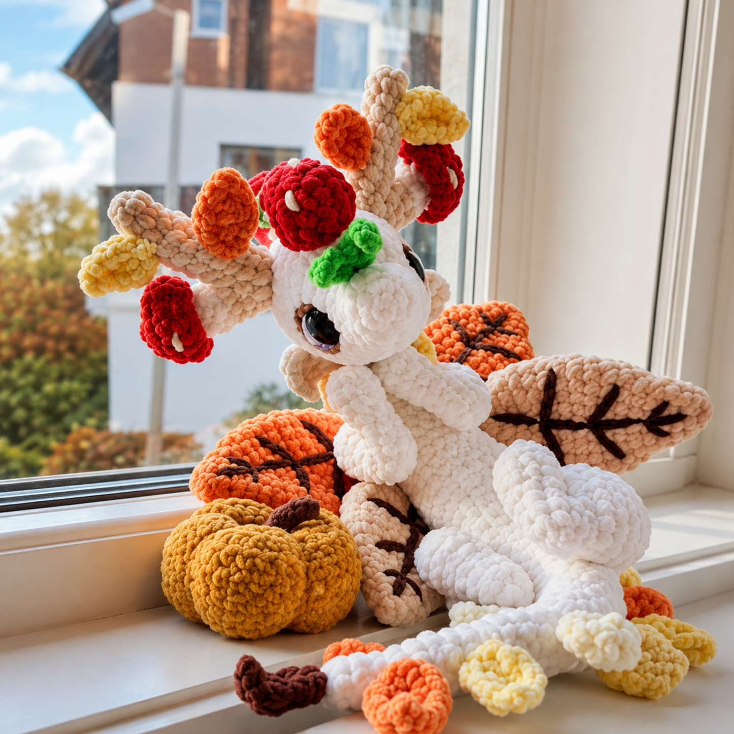 Crochet Autumn Dragon in a Basket Pattern