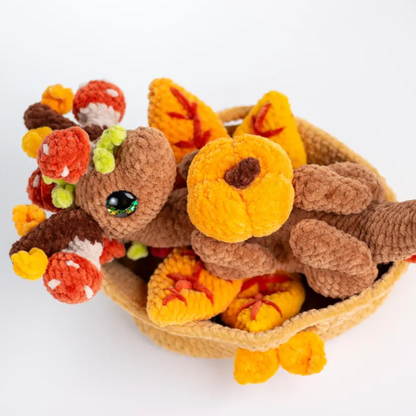 Crochet Autumn Dragon in a Basket Pattern