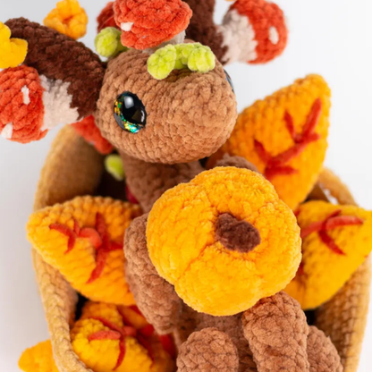 Crochet Autumn Dragon in a Basket Pattern