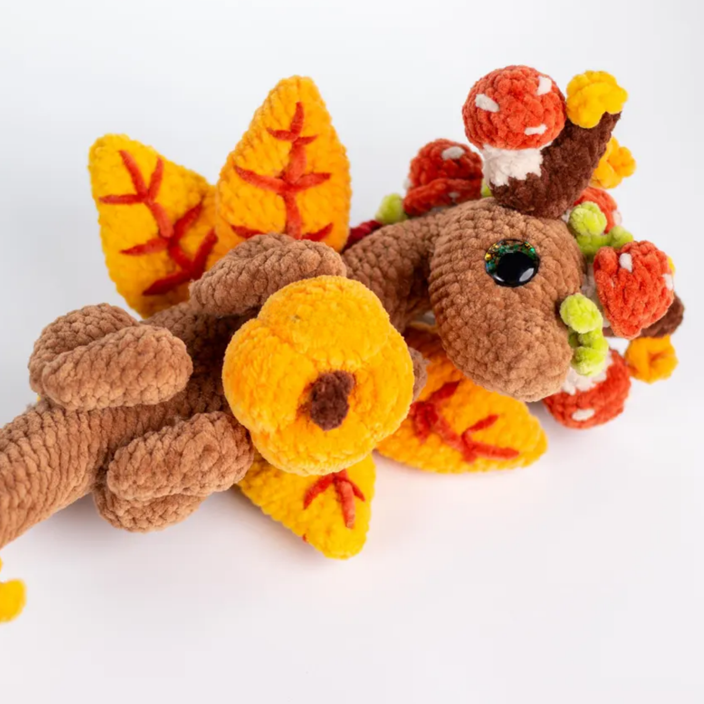Crochet Autumn Dragon in a Basket Pattern