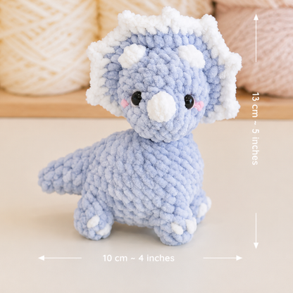 Crochet Baby Dinosaurs Pattern (3 Designs: T-Rex, Brontosaurus, and Triceratops)