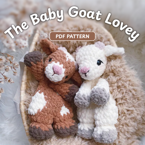 Crochet Greta the Baby Goat Lovey Pattern