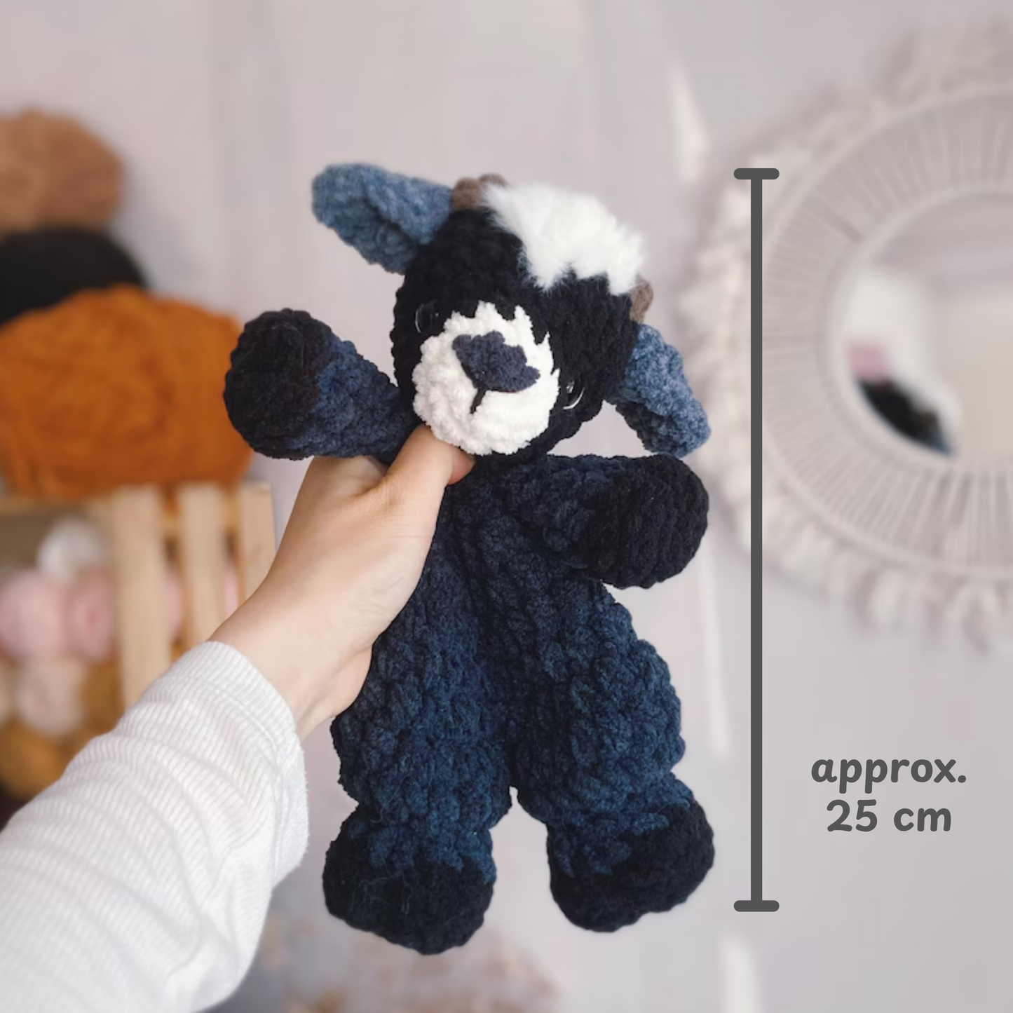 Crochet Greta the Baby Goat Lovey Pattern