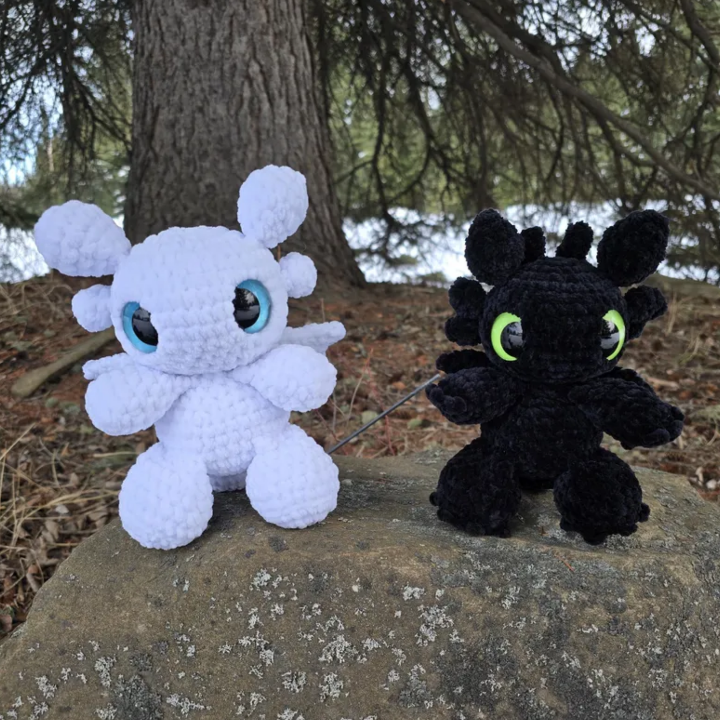 Crochet Baby Night Dragon and Baby Light Dragon Amigurumi Pattern (2 in 1)