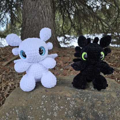 Crochet Baby Night Dragon and Baby Light Dragon Amigurumi Pattern (2 in 1)