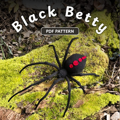 Crochet Black Betty Amigurumi Pattern (Black Widow Spider)
