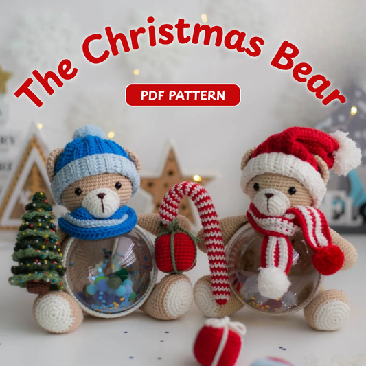 Crochet Christmas Bear Amigurumi Pattern (2 Bears)