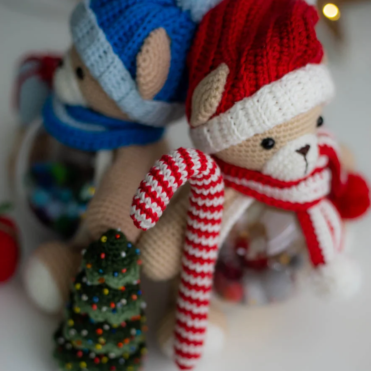 Crochet Christmas Bear Amigurumi Pattern (2 Bears)