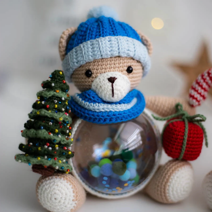 Crochet Christmas Bear Amigurumi Pattern (2 Bears)