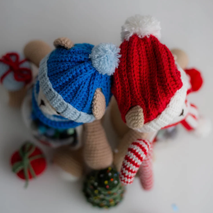 Crochet Christmas Bear Amigurumi Pattern (2 Bears)