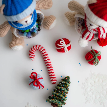 Crochet Christmas Bear Amigurumi Pattern (2 Bears)