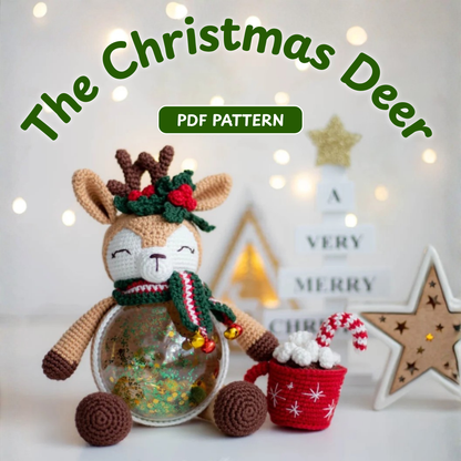 Crochet Christmas Deer Amigurumi Pattern (Globe Display)
