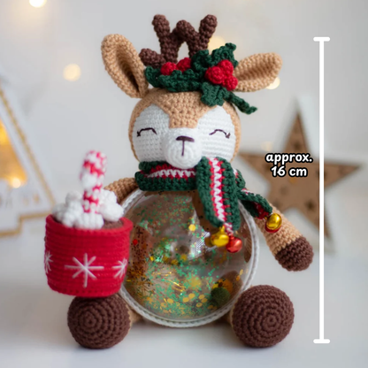 Crochet Christmas Deer Amigurumi Pattern (Globe Display)