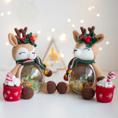 Crochet Christmas Deer Amigurumi Pattern (Globe Display)