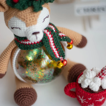 Crochet Christmas Deer Amigurumi Pattern (Globe Display)