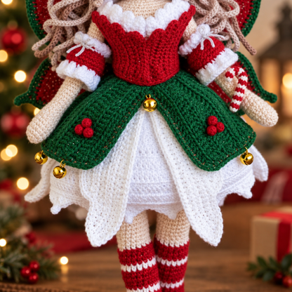 Crochet Christmas Fairy Elara Amigurumi Doll Pattern