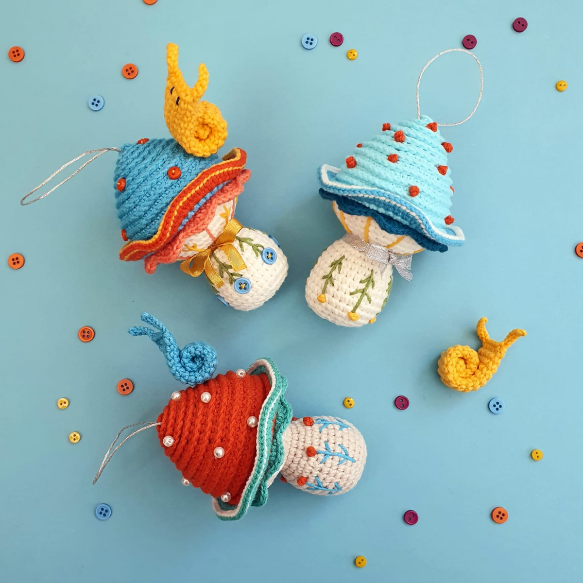 Crochet Christmas Ornament Set Pattern (7 Ornaments)