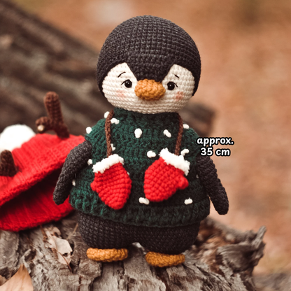 Crochet Christmas Outfit for Penguin Amigurumi Pattern