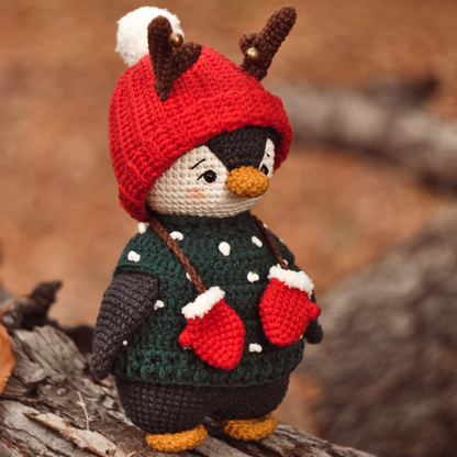 Crochet Christmas Outfit for Penguin Amigurumi Pattern