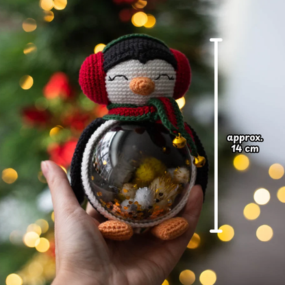 Crochet Christmas Penguin Amigurumi Pattern (Globe Display)