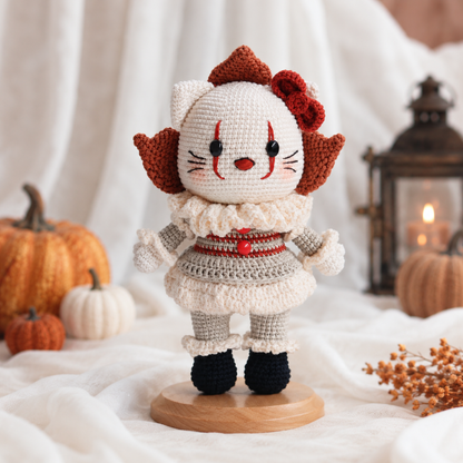 Crochet Clown Cat Doll Pattern