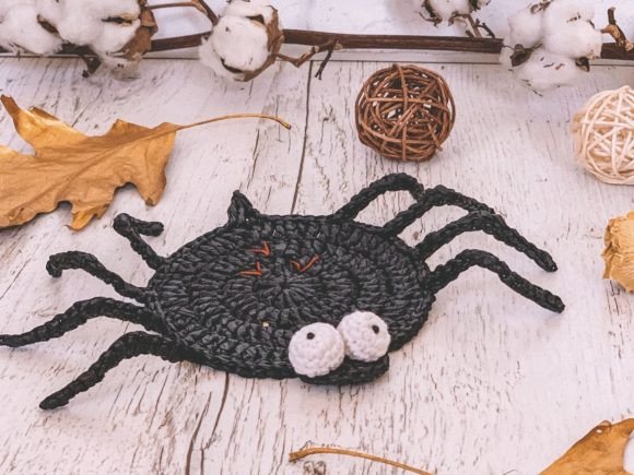 Crochet Coaster Spider Halloween