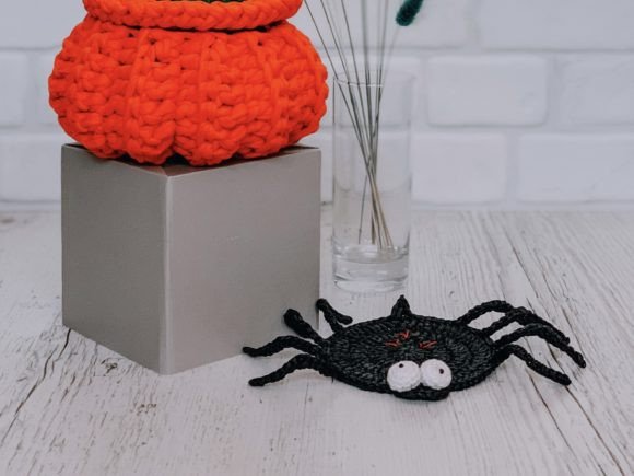 Crochet Coaster Spider Halloween