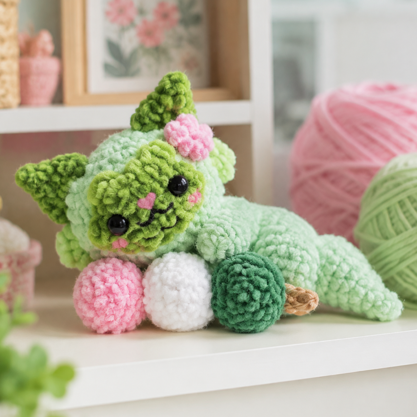 Crochet Dango Grass Kitty Pattern