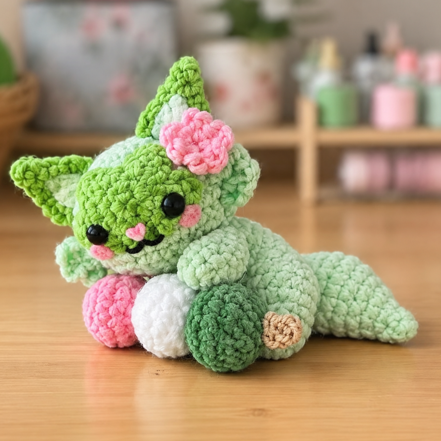 Crochet Dango Grass Kitty Pattern