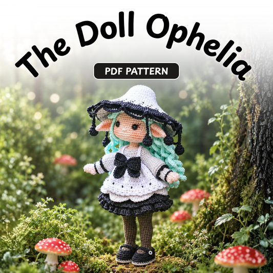 Crochet Ophelia Inky Mushroom Doll Pattern