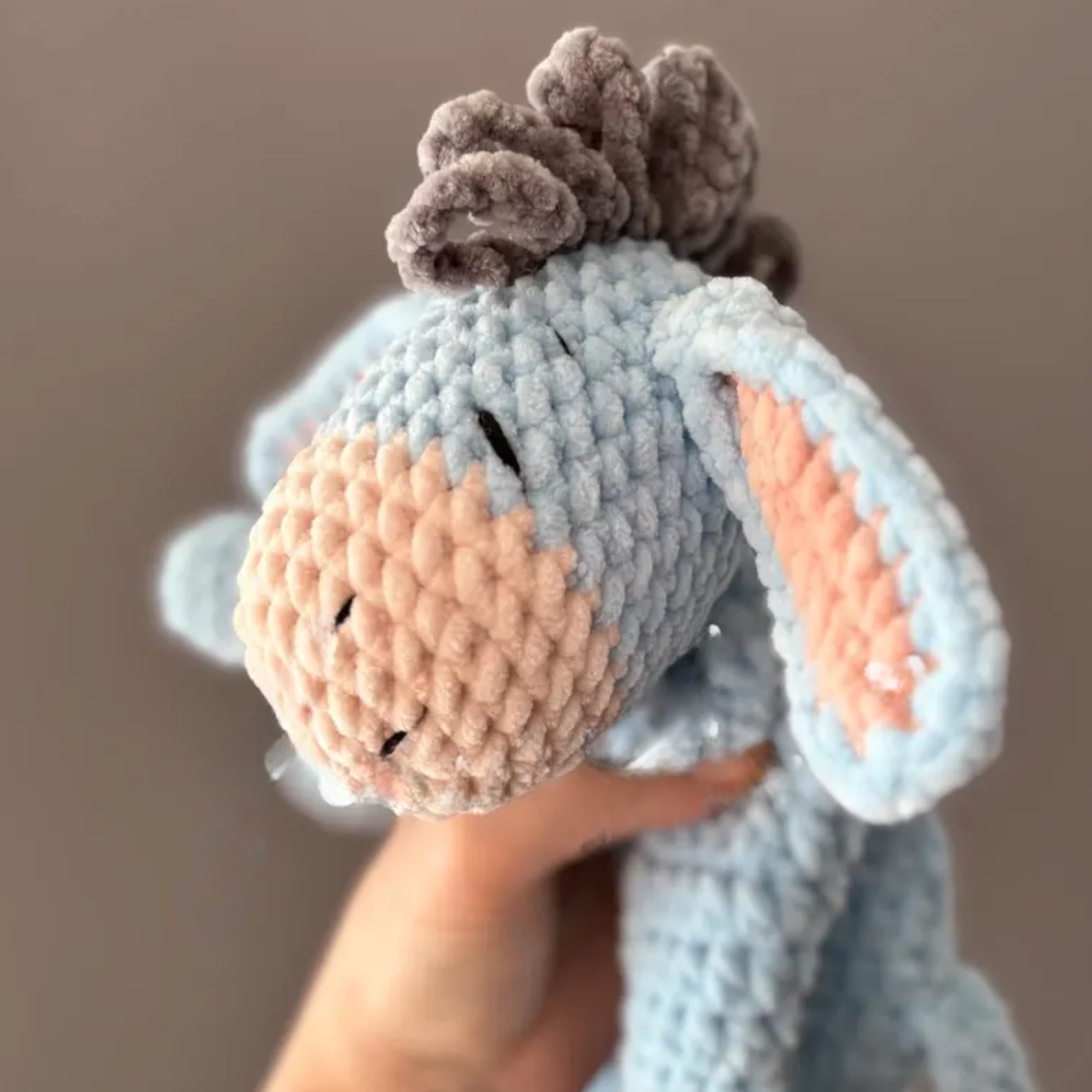 Crochet Eeyore Snuggler Pattern (Blue and Gray Versions)