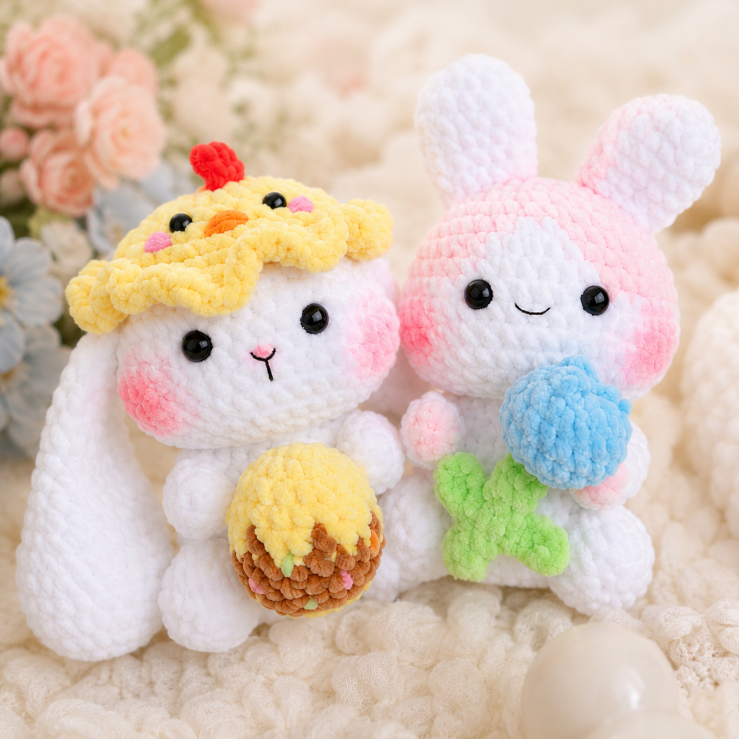 Crochet Hopper and Chippi the Easter Bunnies Pattern