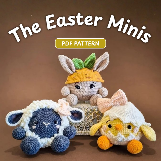 Crochet Easter Minis Pattern (Bunny, Chick, and Sheep)