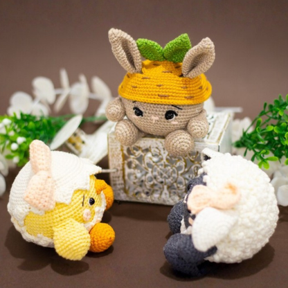 Crochet Easter Minis Pattern (Bunny, Chick, and Sheep)