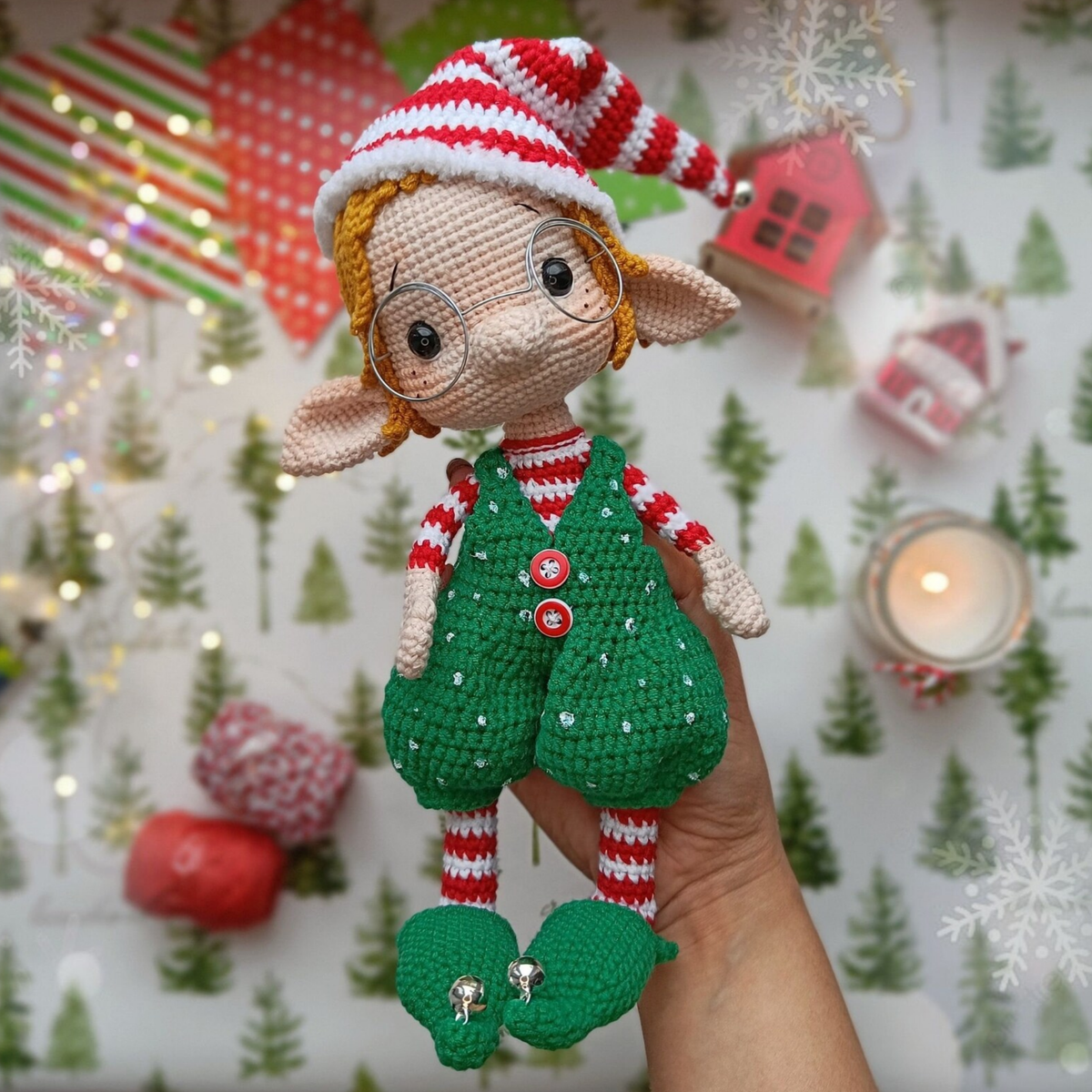 Crochet Christmas Elf Boy Doll Pattern