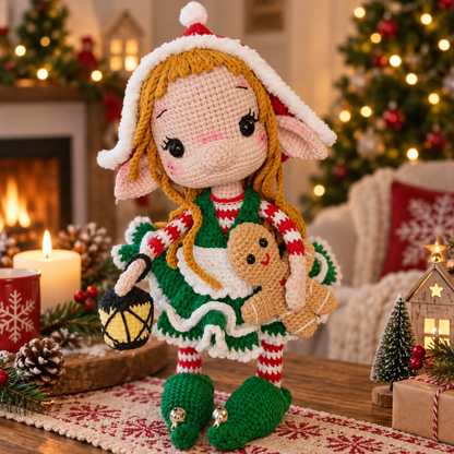 Crochet Christmas Elf Girl Doll Pattern
