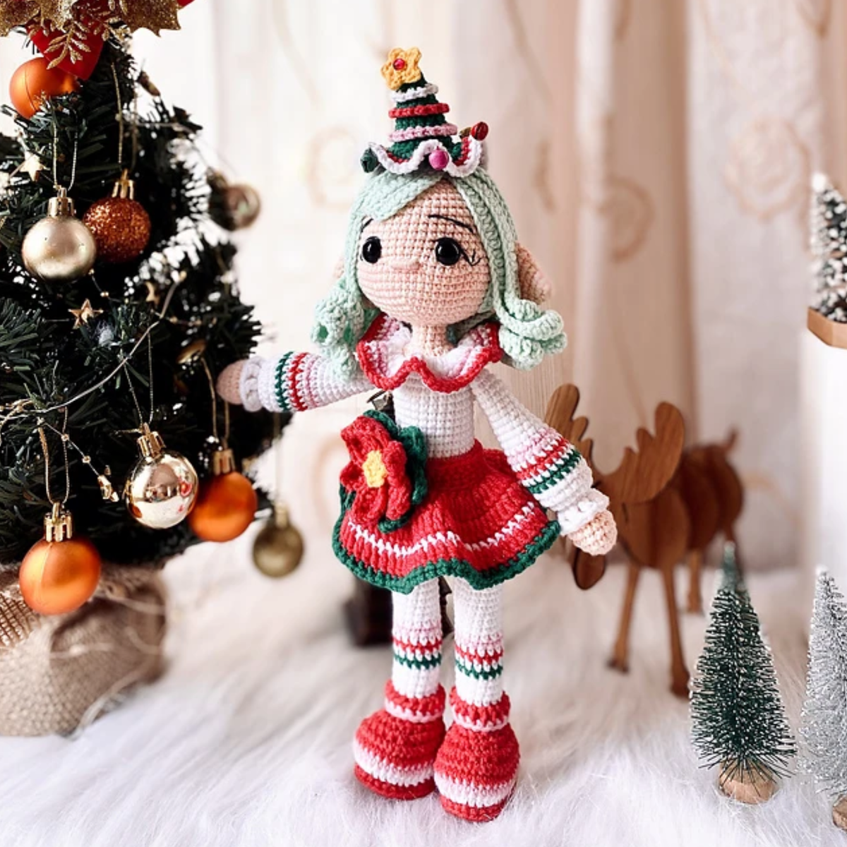 Crochet Christmas Elf Lucian Doll Pattern
