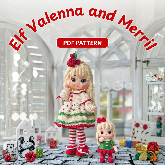 Crochet Elf Valenna and Merril Amigurumi Pattern (2 Characters)