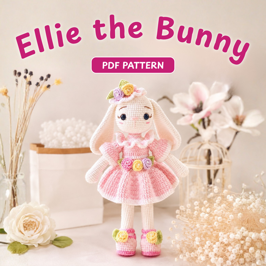 Crochet Ellie Bunny Pattern: Amigurumi Doll with Removable Outfit